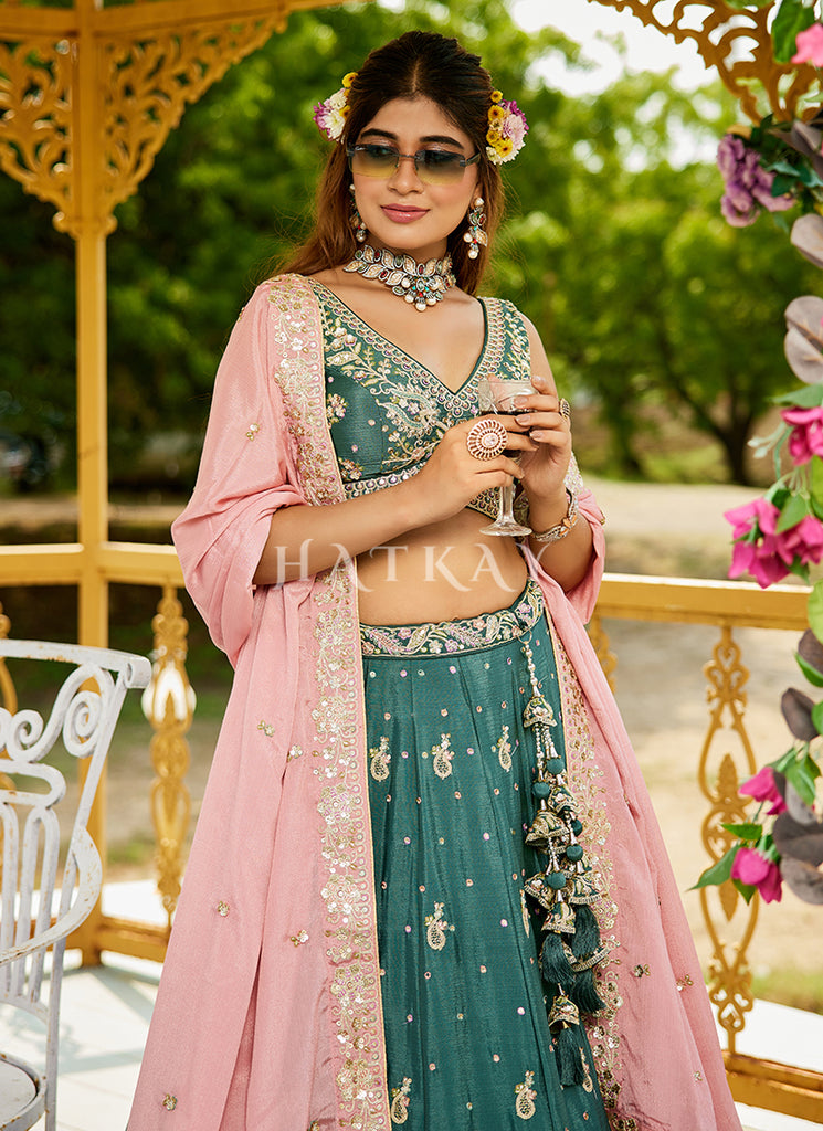 Buy Green Bollywood Lahenda Choli 