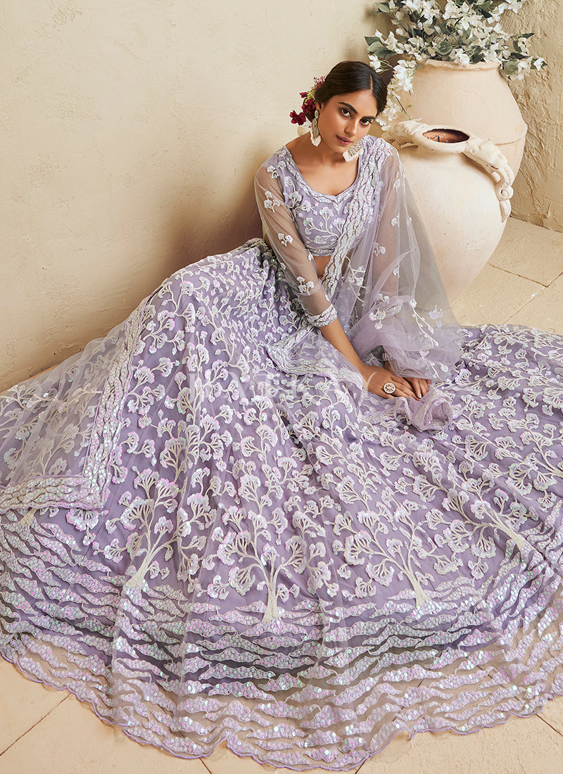 Buy Lavender Lengha Choli Online 