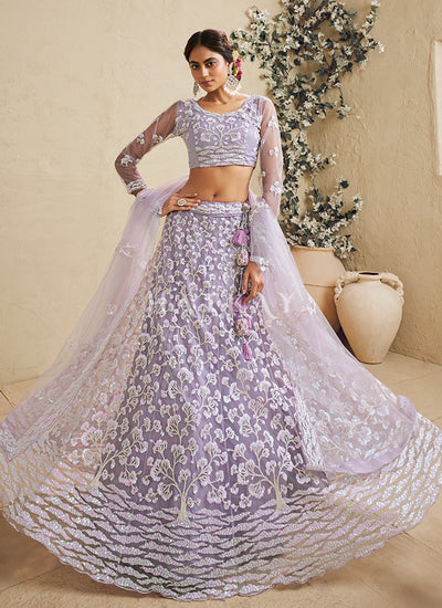 Shop Lavender Traditional Lehenga Choli