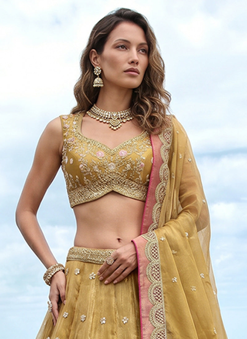 Shop Bridal Yellow Lahenda Choli In Canada