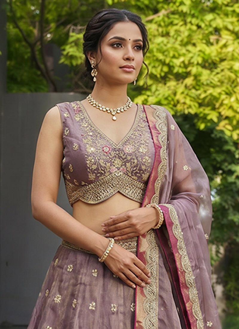 Shop Purple Lengha Choli In UK