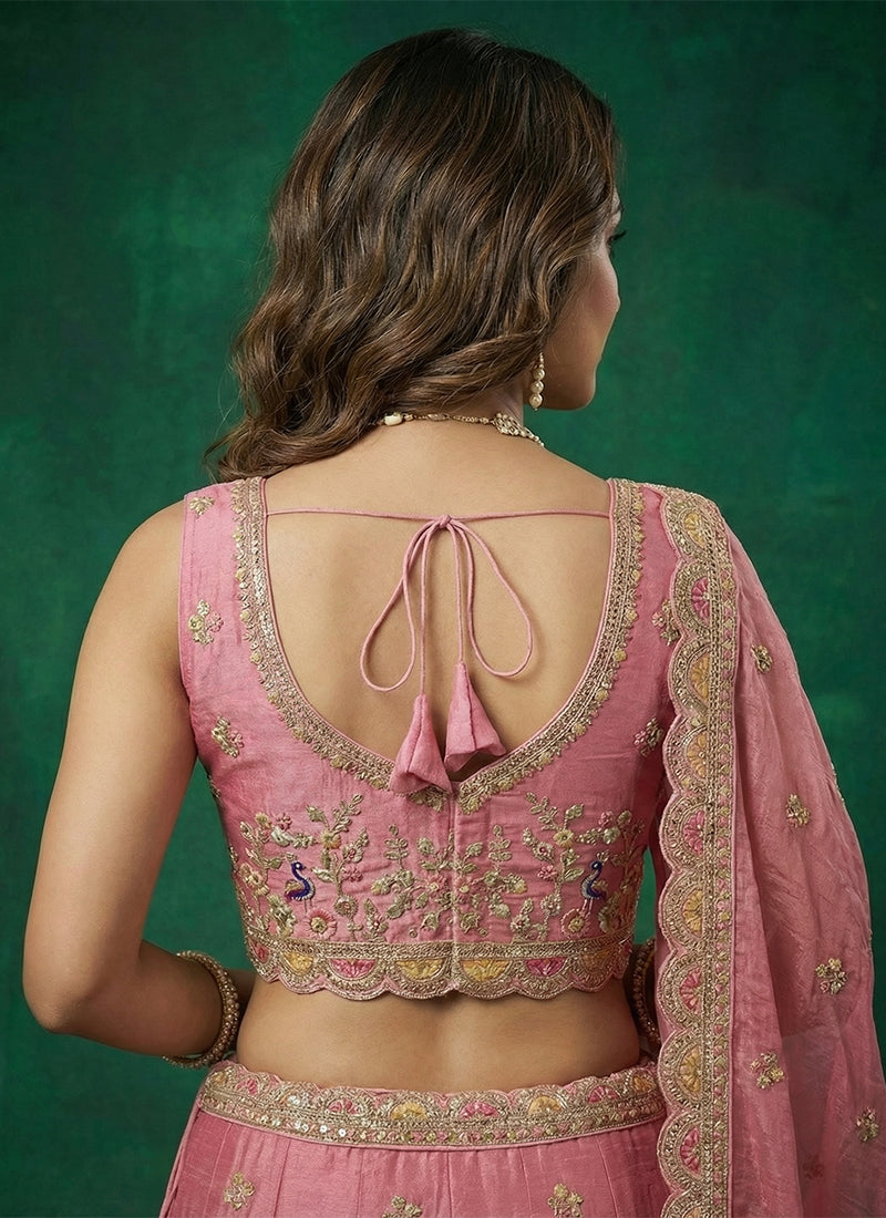 Buy Light Pink Wedding Lehenga Choli In UK
