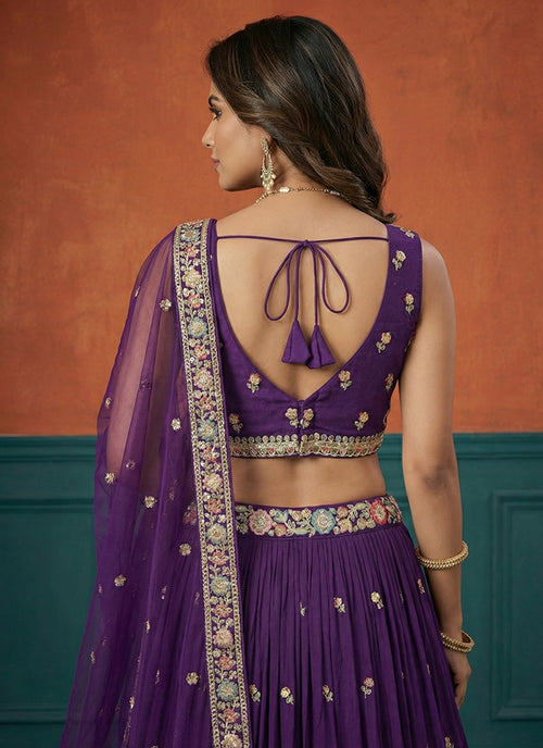 Buy Purple Bridal Lehenga Choli In UK