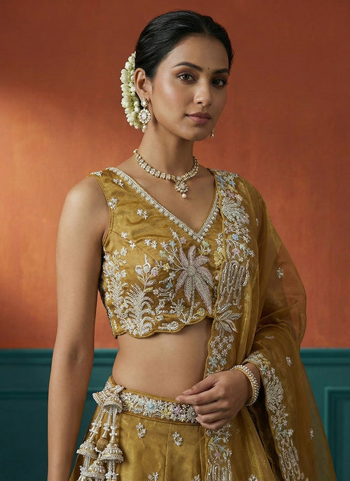 Shop Amber Yellow Lehenga Choli Online