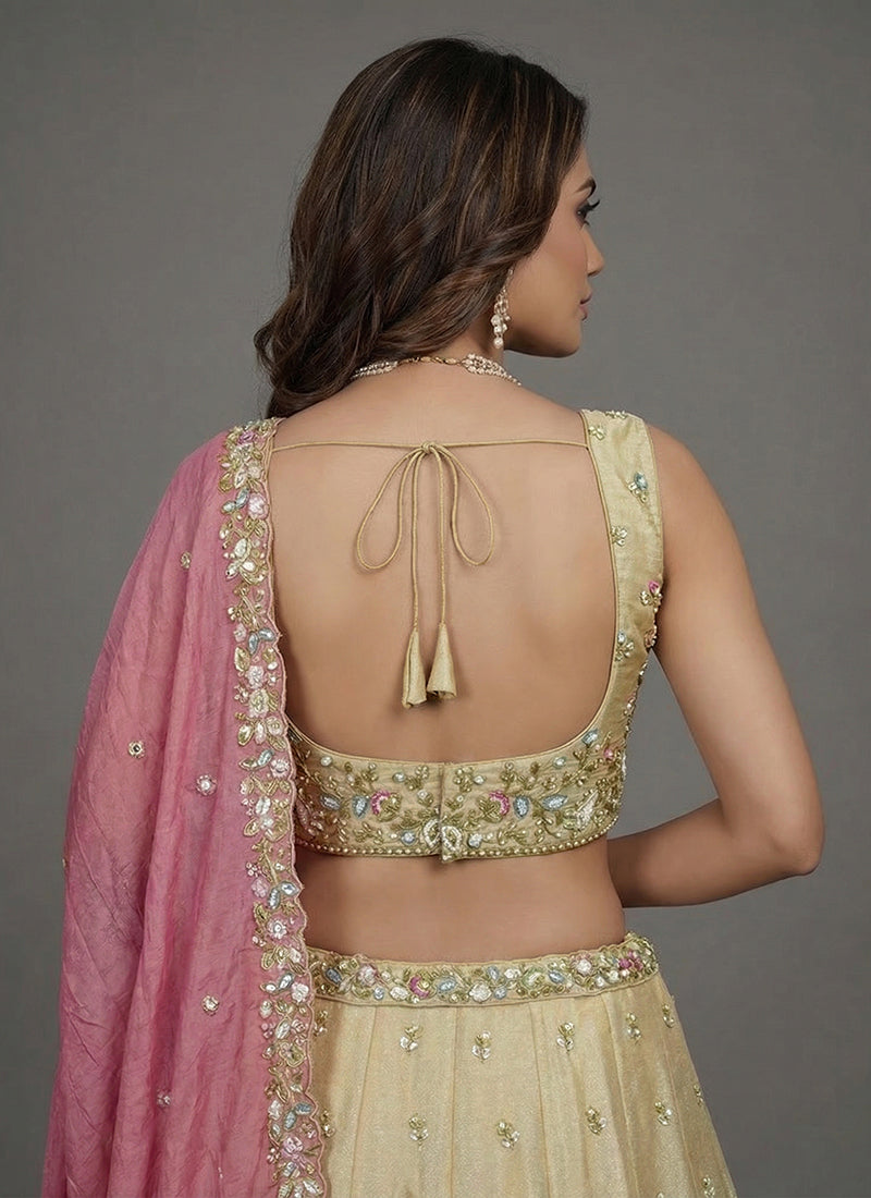 Buy Yellow And Pink Silk Lehenga Choli In Australia