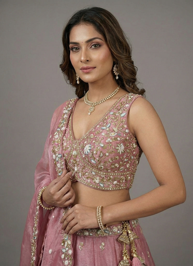 Shop Blush Pink Lahenda Choli Online