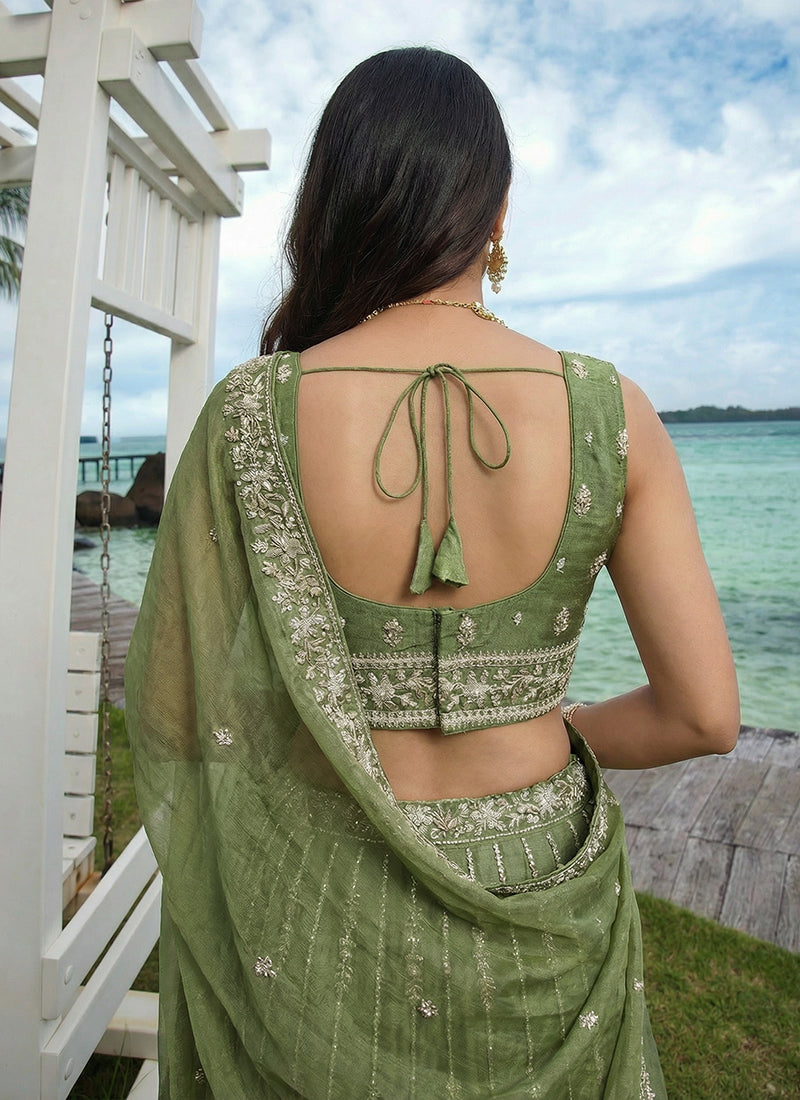 Buy Jade Green Lehenga Choli In UAE