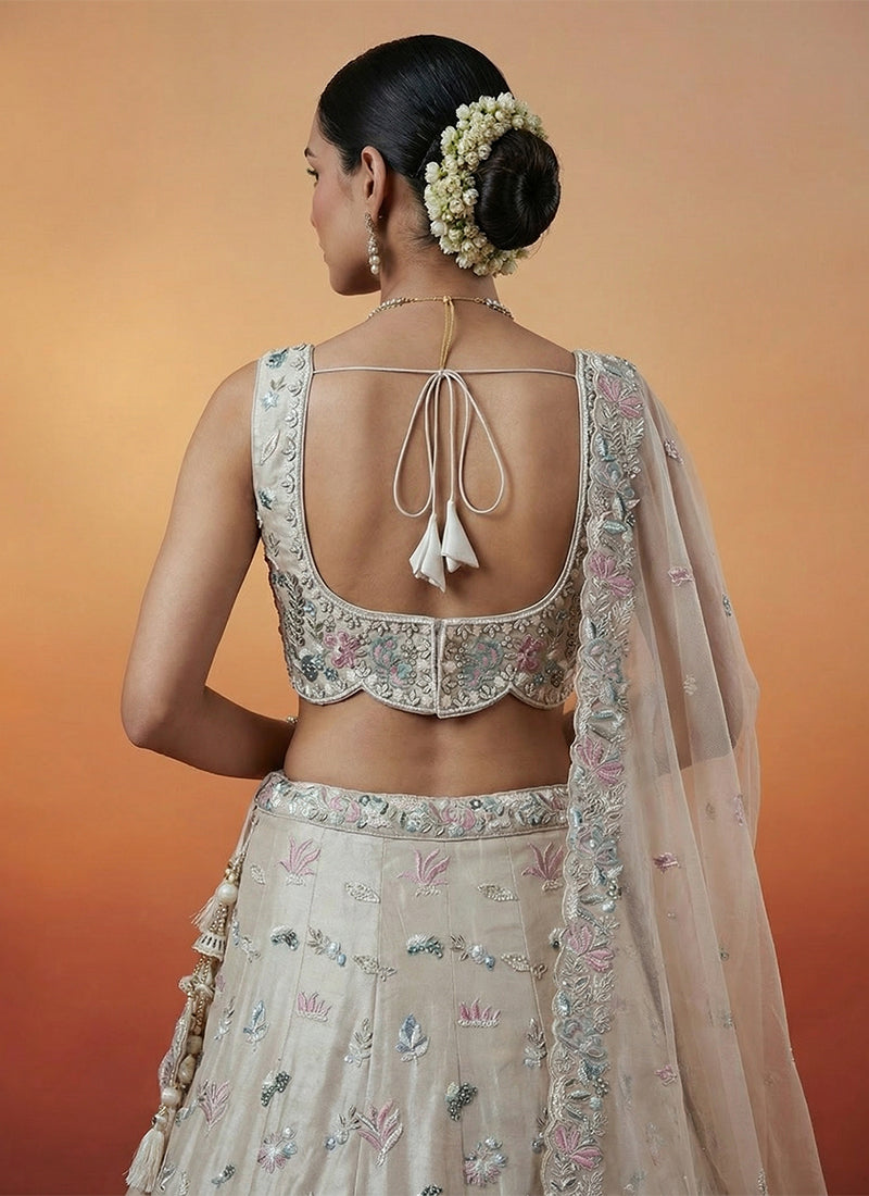 Buy Champagne Beige Silk Lehenga Choli In Canada