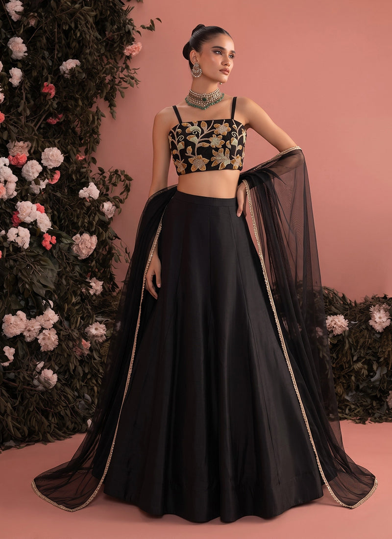 Black Hand Work Designer Lehengas - Hatkay