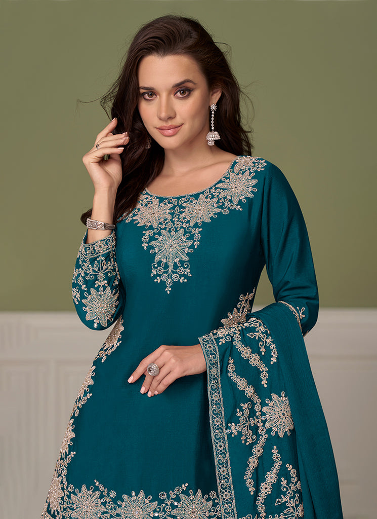 Turquoise Lehenga Kurti Set In Australia

