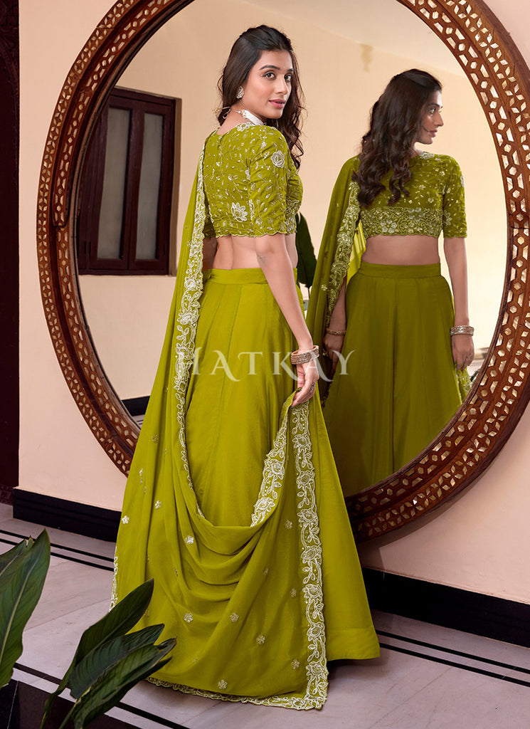 Lime Green Bollywood Lehenga Choli