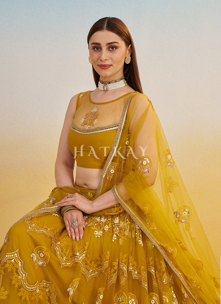 Mustard Yellow Designer Lehenga Choli