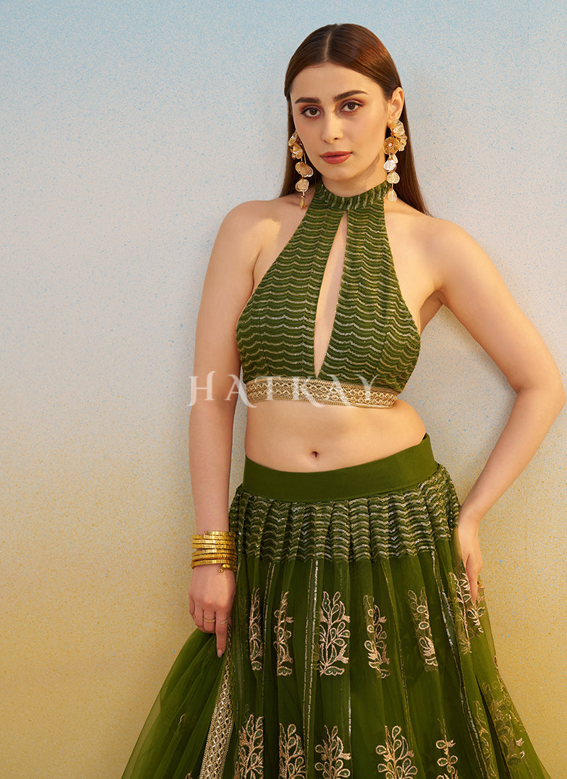 Green Lehenga For Mehendi