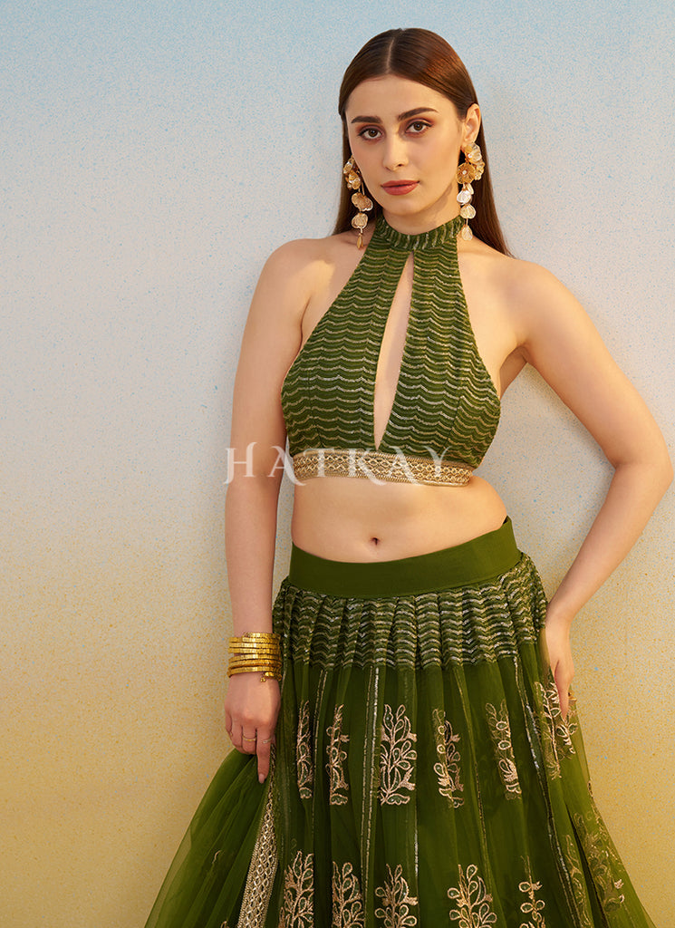 Green Lehenga For Mehendi