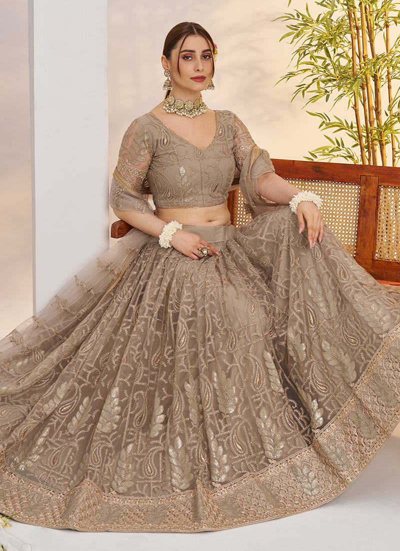 Shop Grey Lehenga Choli Online At Hatkay
