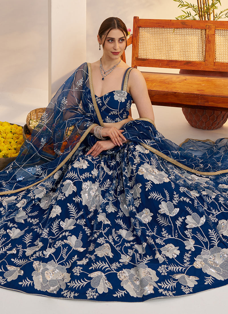 Buy Royal Blue Designer Lehenga Choli 