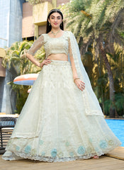 Off White Lehenga Choli With Dupatta