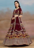 Maroon Embroidered Lehenga Choli