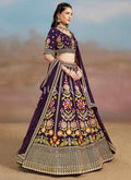 Purple Embroidered Bridal Lehenga Choli