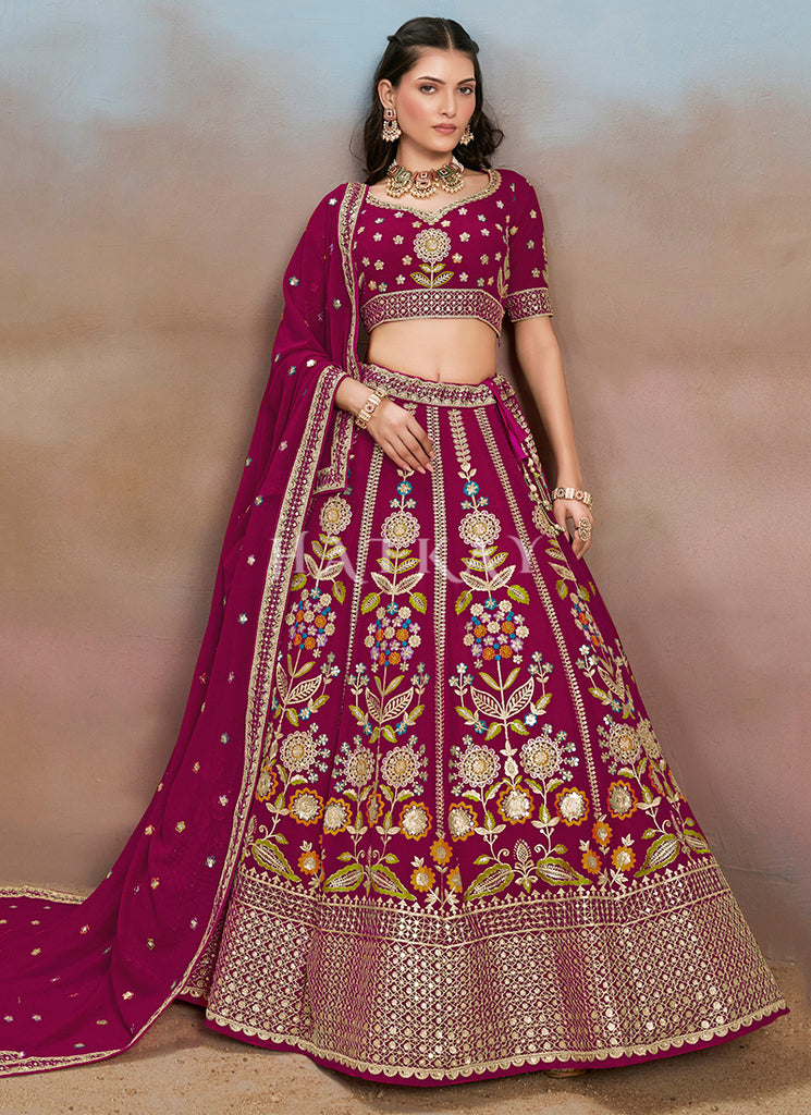 Magenta Pink Bridal Lehenga Choli