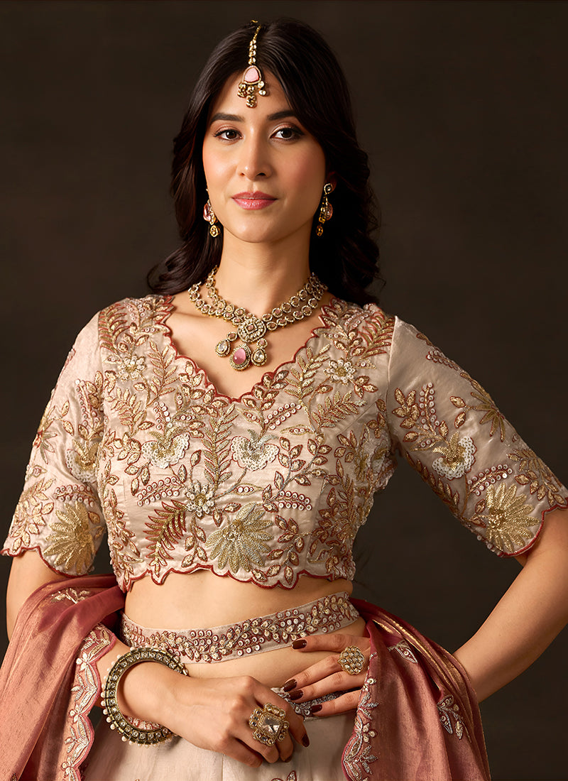 Buy Beige And Lehenga Choli In France