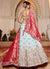 Sky Blue And Red Lengha Choli