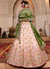 Peach And Green Lengha Choli