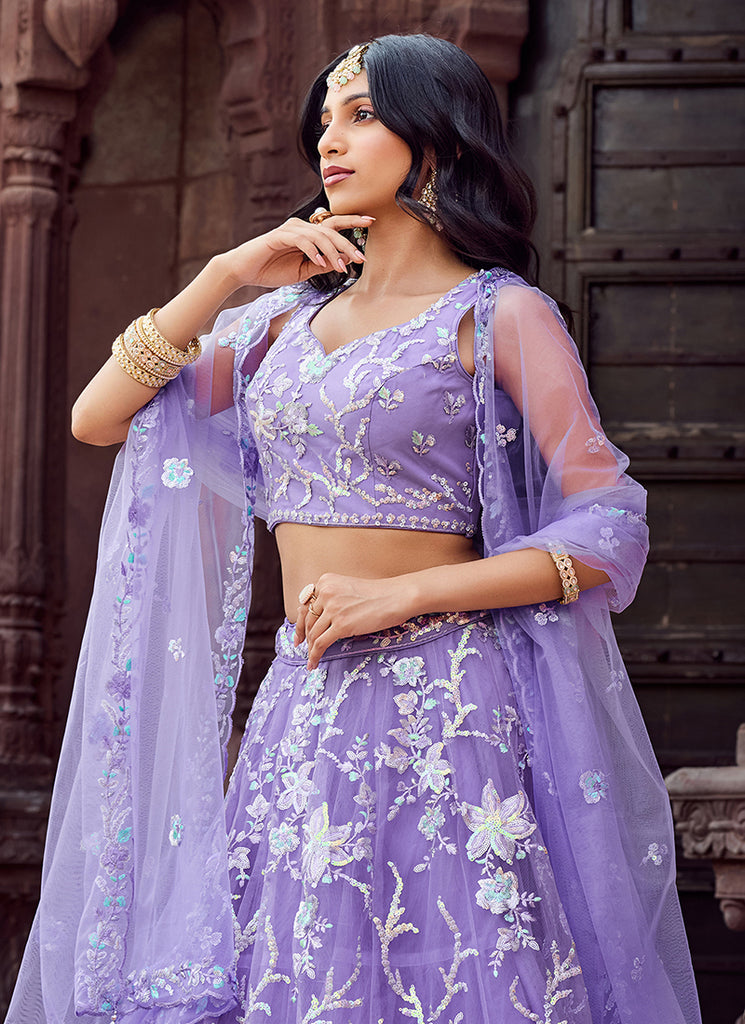 Shop Latest Lavender Color Lehenga Choli 