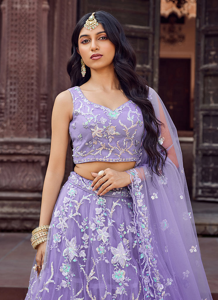 Shop Lavender Lehenga Choli Online