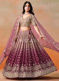 Maroon Embroidered Bridal Lehenga Choli