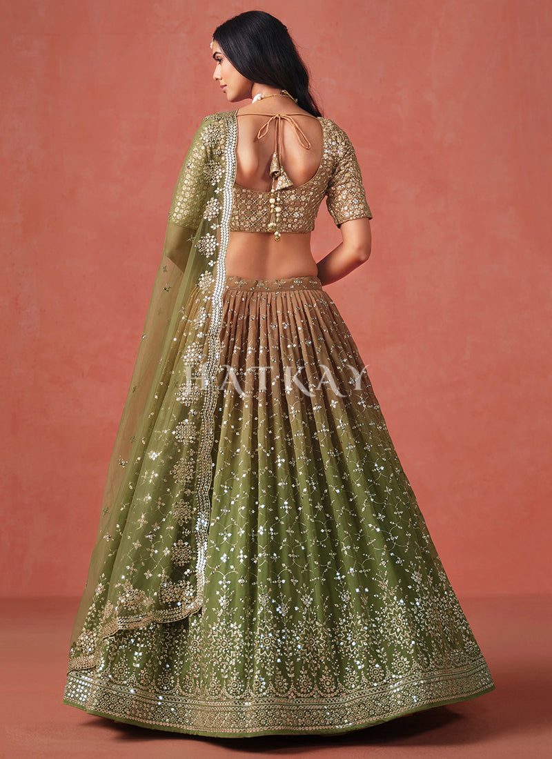 Green Bridal Lehenga Choli