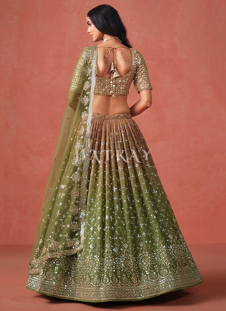 Green Bridal Lehenga Choli