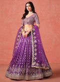 Purple Embroidered Bridal Lehenga Choli