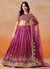Red Pink Ombré Embroidered Bridal Lehenga Choli