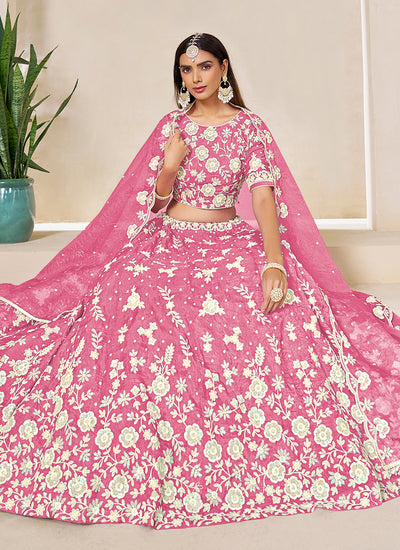 Pink Embroidered Traditional Lehenga Choli