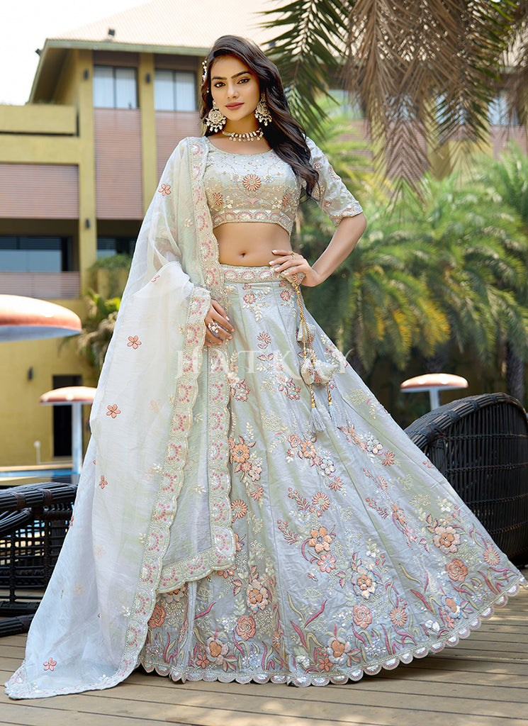 Light Grey Lengha Choli In Canada