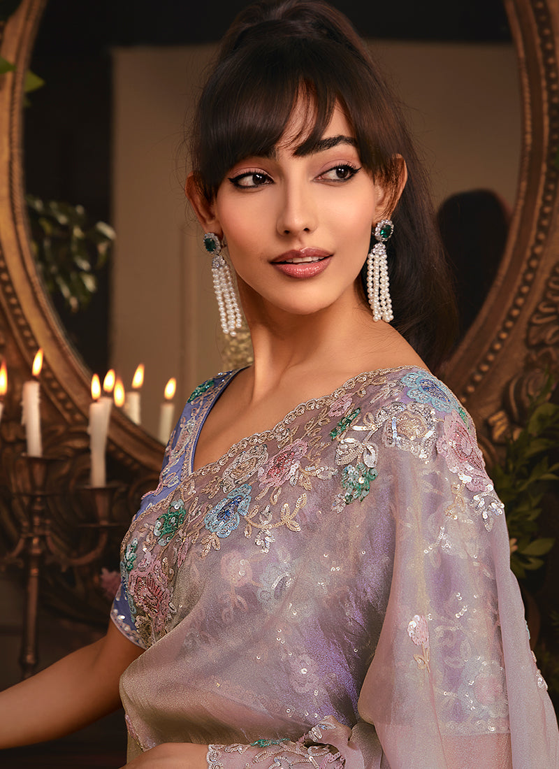 Buy Lilac Sari Online At Best Price