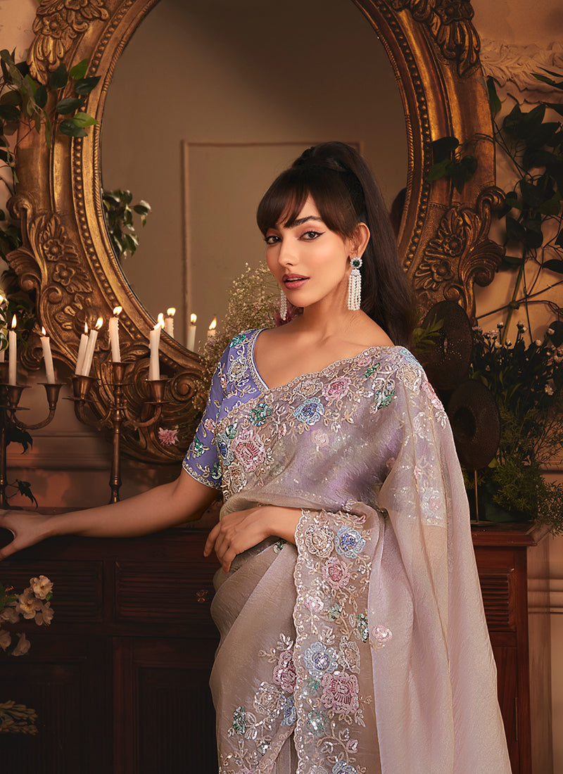 Buy Lilac Color Sarees Online
