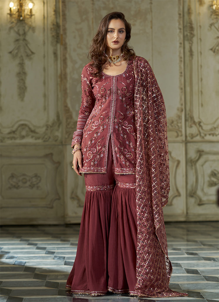 Mira – Rosewood Gharara Set