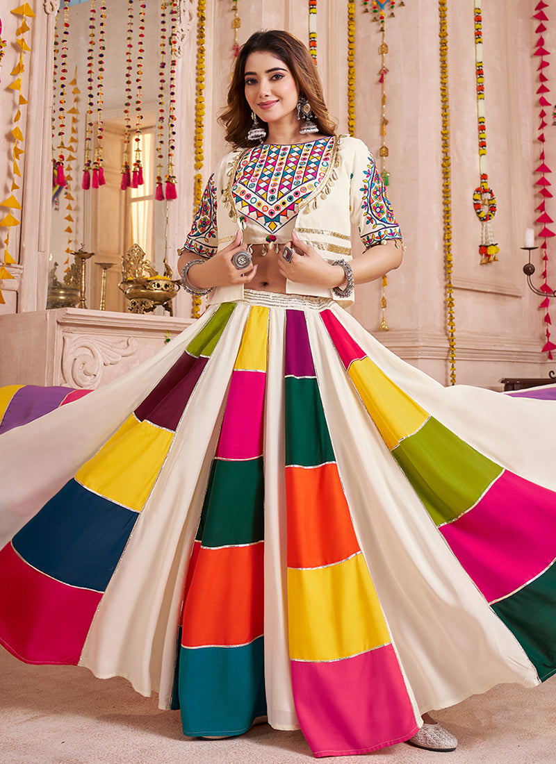 White Traditional Navratri Chaniya Choli