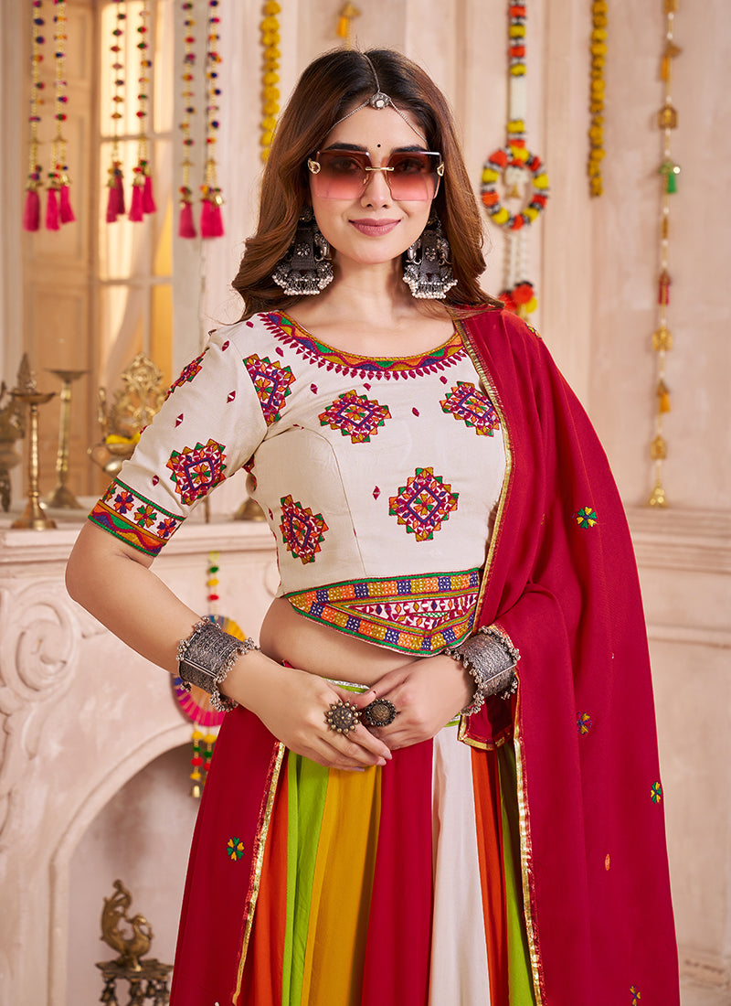 Buy White Navratri Lehenga Choli Online
