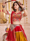Buy White And Teal Navratri Lehenga Choli Online