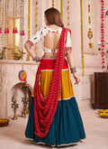 Buy White And Teal Navratri Lehenga Choli