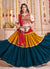 Buy White And Teal Navratri Lehenga Choli In USA