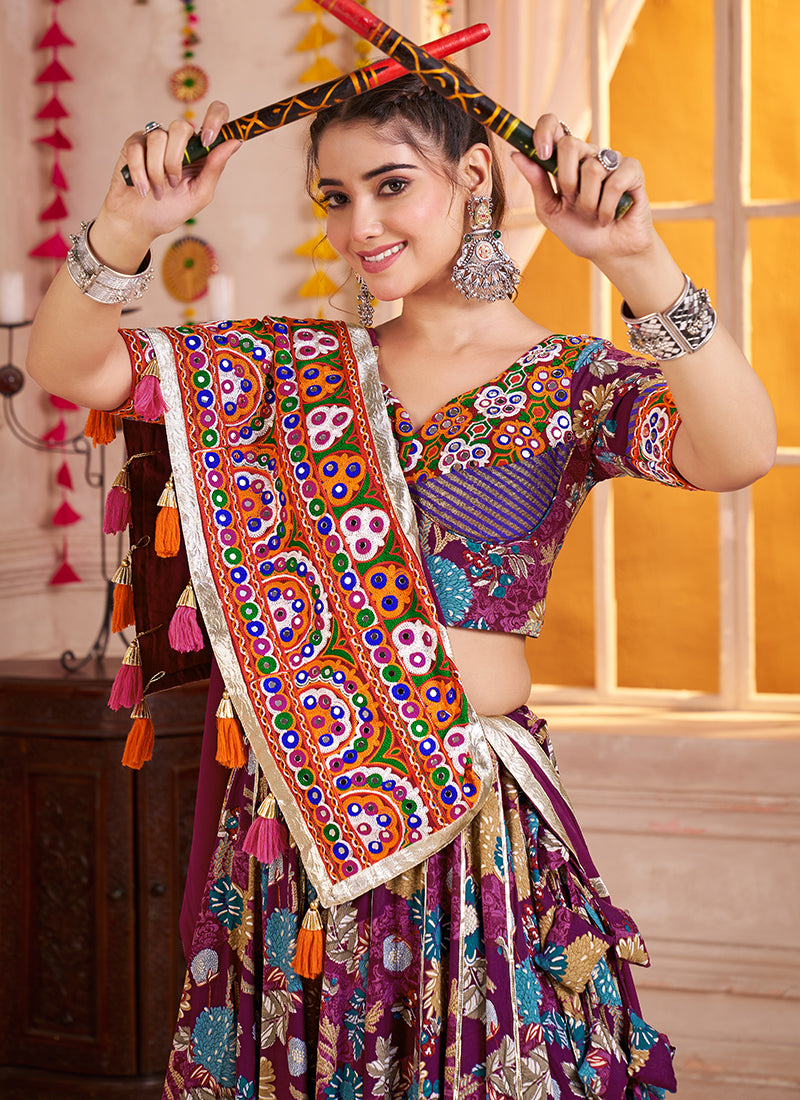 Buy Purple Navratri Lehenga Choli Online