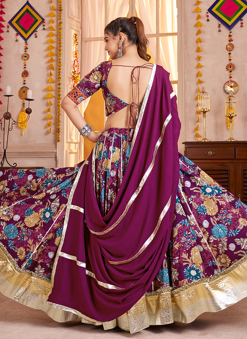 Buy Purple Navratri Lehenga Choli At Hatkay