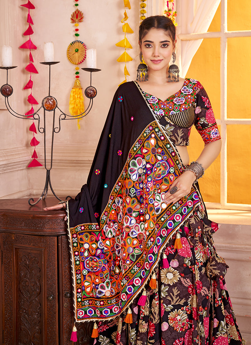 Buy Black Gujarati Lehenga Choli Online