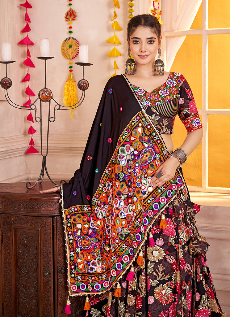 Buy Black Gujarati Lehenga Choli Online