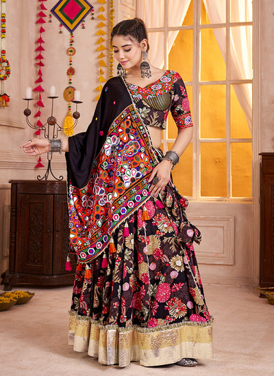Shop Black Navratri Lehenga Choli