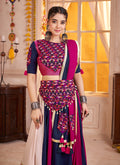 Buy Pink And Blue Navratri Lehenga Choli Online